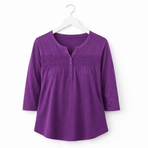 🎉Anthony Richards Purple Babydoll Peasant Gathered Cottagecore Top See Meas